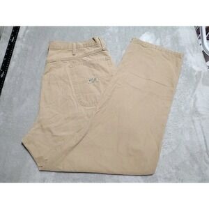 Wrangler Carpenter Pants Men 40x32 Tan Khaki Work Classic Pockets Cotton Comfort